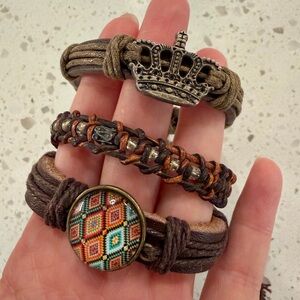 Bohemian Crown and Patterned Bracelets